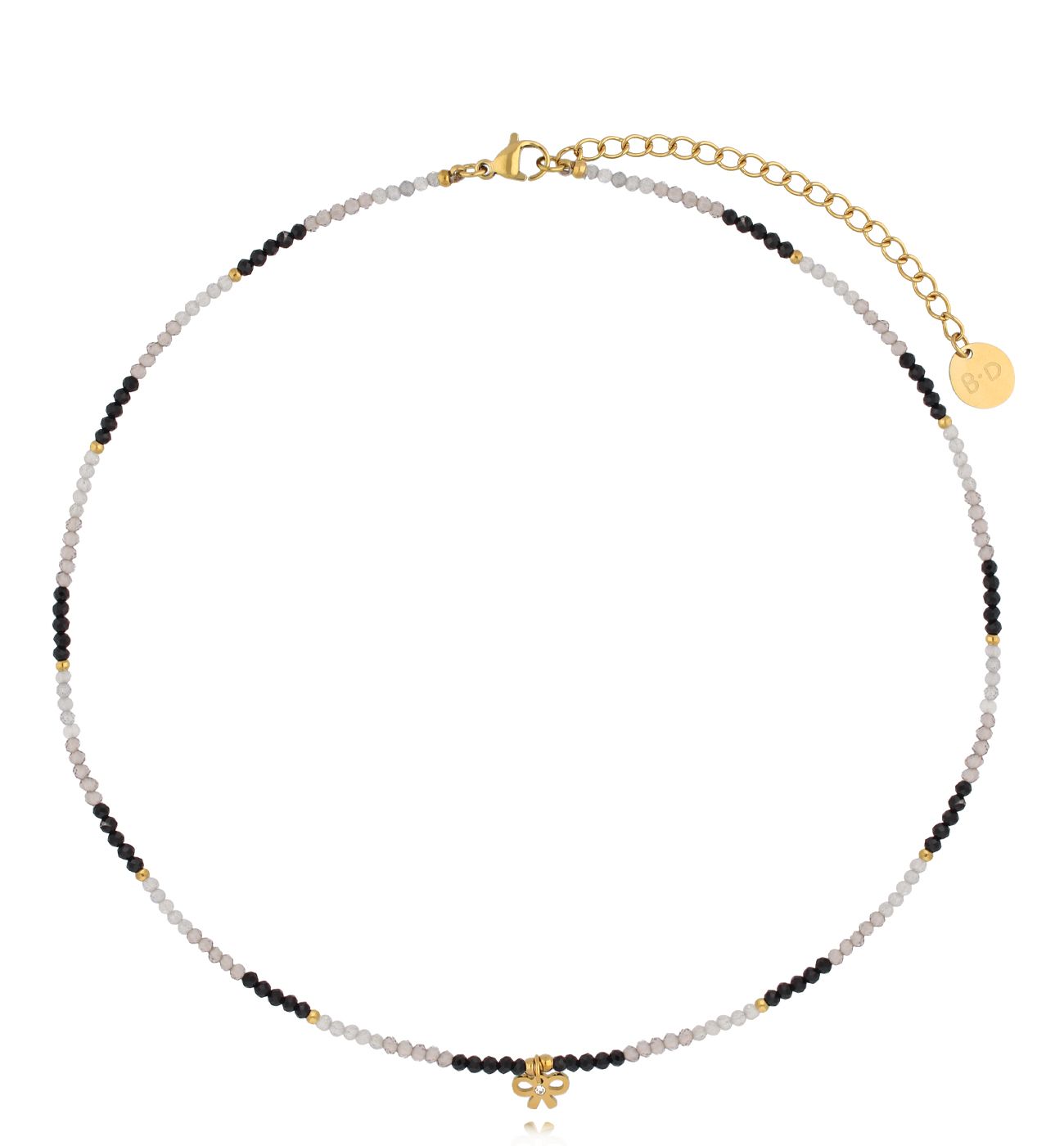 Naszyjnik z turmalinami i kokardką NTW1374