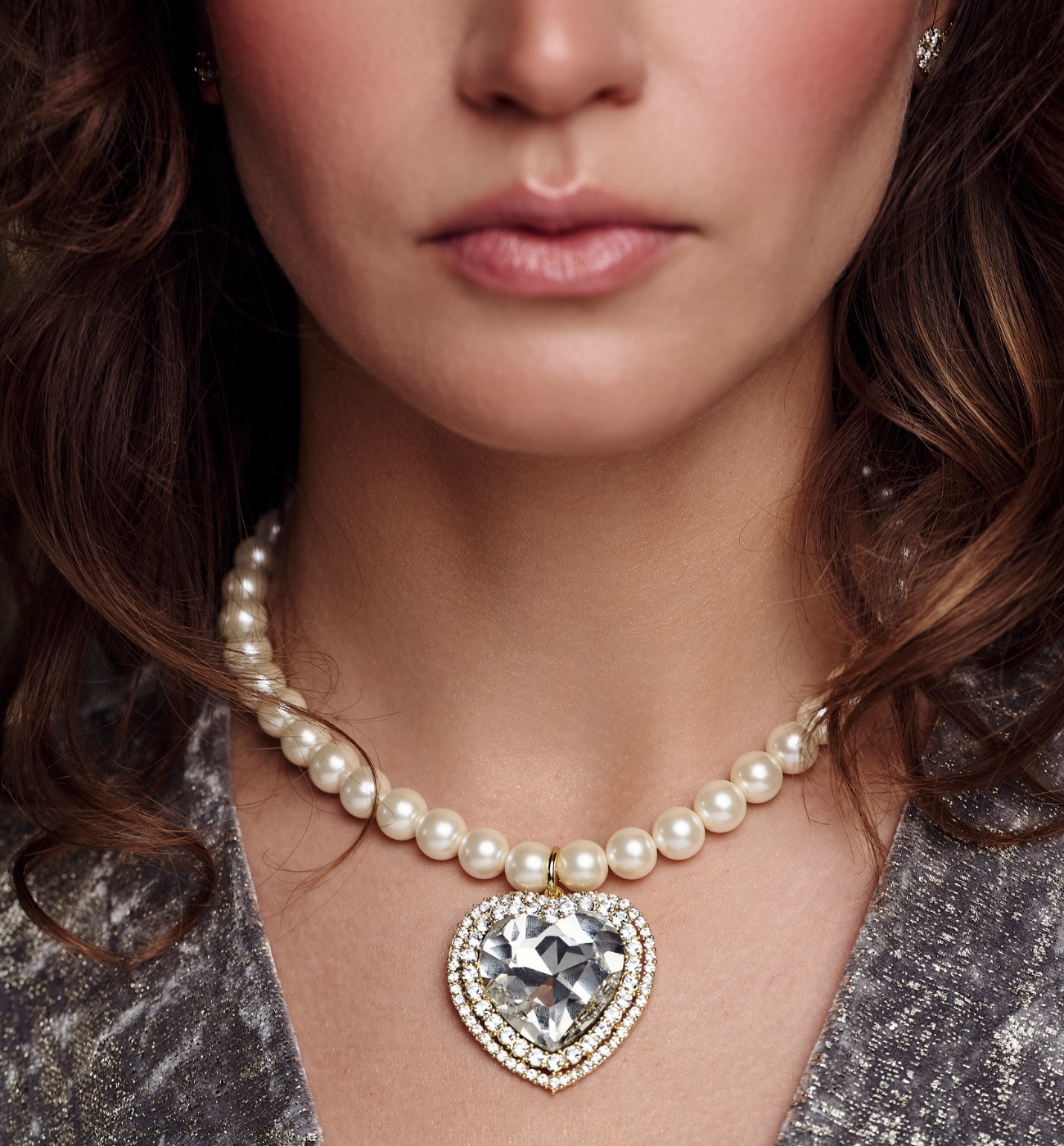 Naszyjnik z perłami i sercem - By Dziubeka