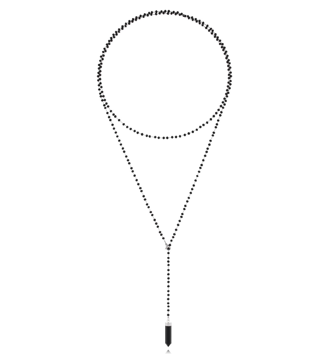 Naszyjnik z kryształkami czarny z zawieszką Cristalli NPA1211