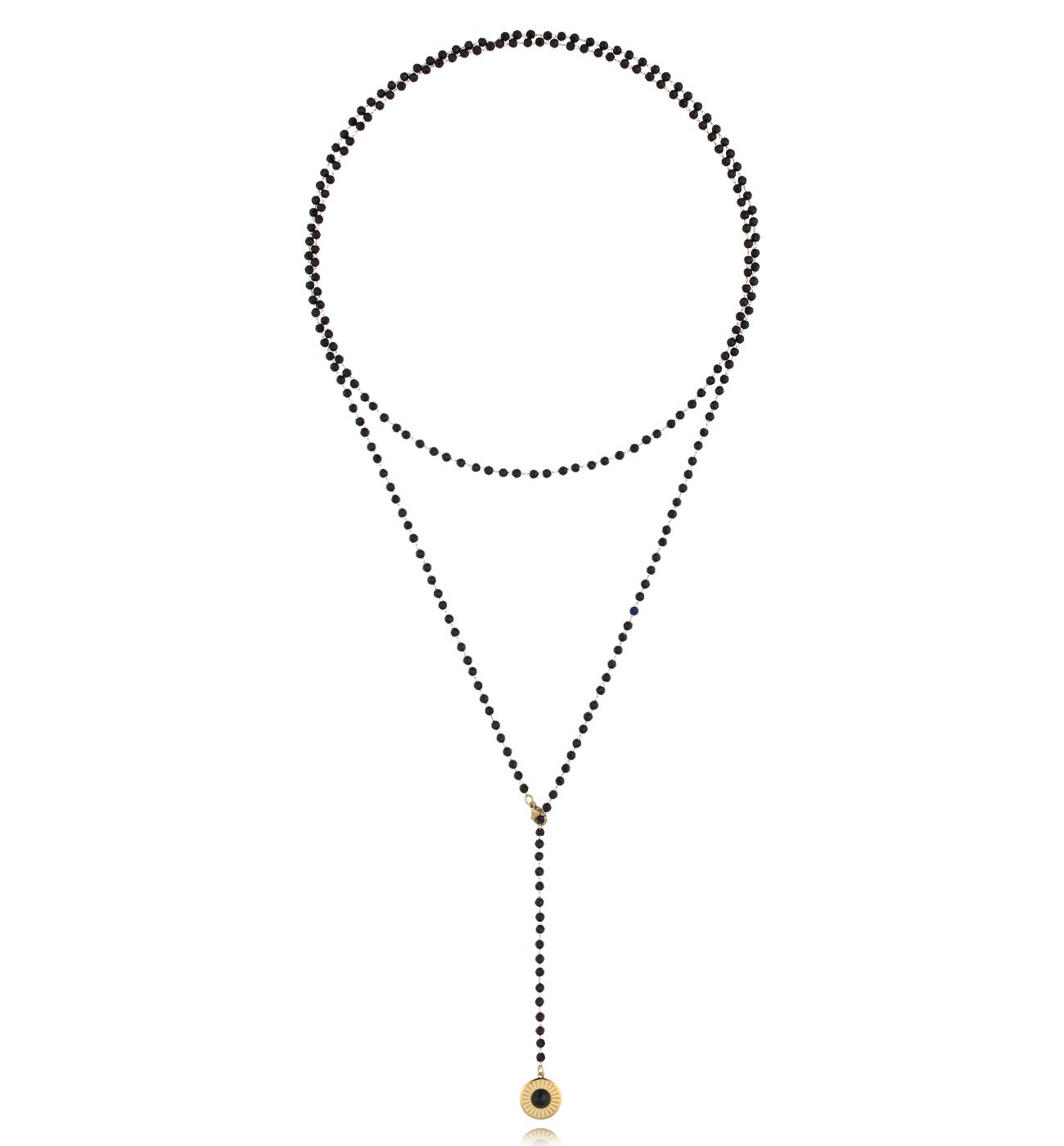 Naszyjnik z kryształkami czarny z zawieszką Cristalli NPA1208