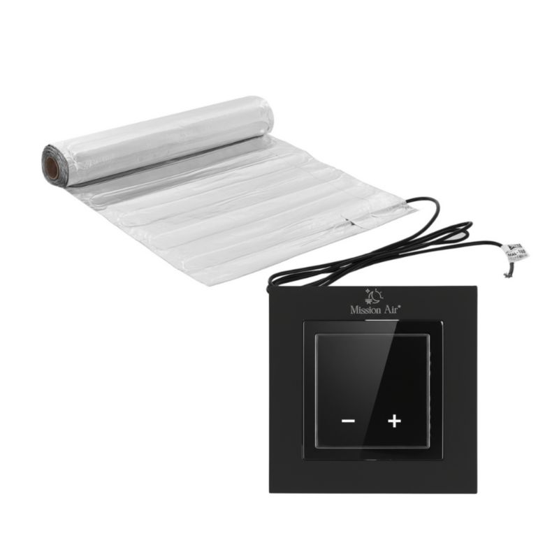 Zestaw mat grzewczych pod panele Mission Air MAL-160 1m² + Aries LCD Czarny 1szt
