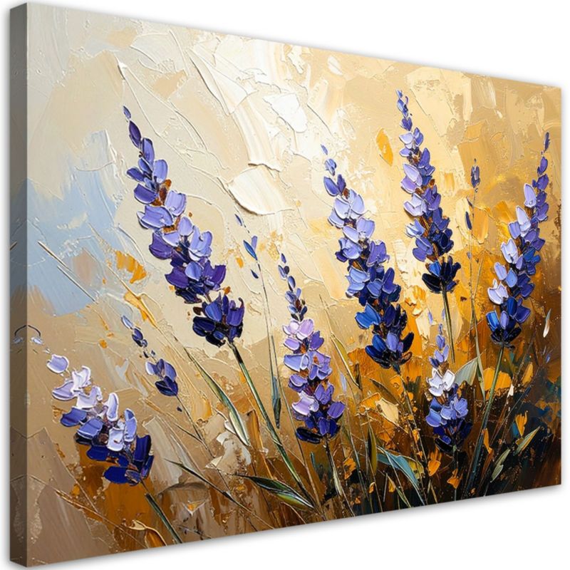 Obraz nowoczesny do salonu sypialni na ścianę Feeby Lawenda Kwiaty 100x70cm 1szt