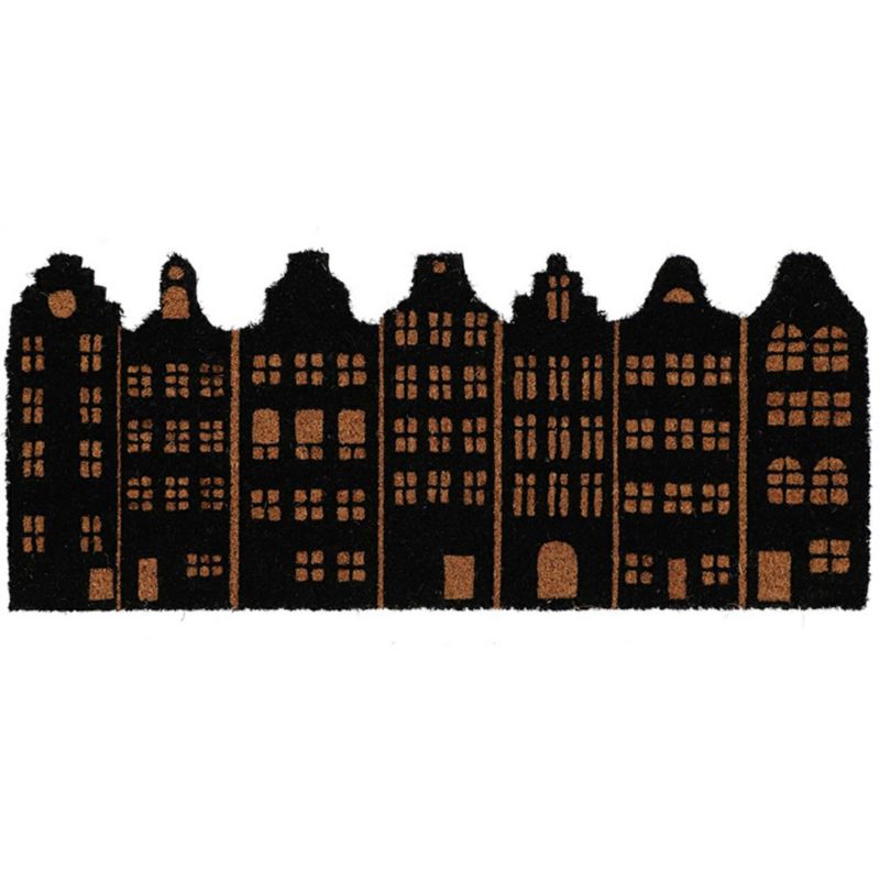 Wycieraczka dekoracyjna domki Esschert Design brązowa z włókna kokosowego 75x30 cm 1 szt.