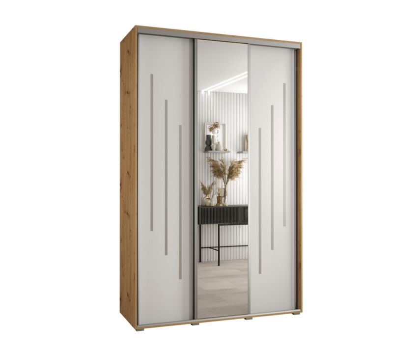 Szafa przesuwna Abiks DAVOS 9 wysoka szer.150cm gł.60cm artisan/biały/srebrny 1szt.