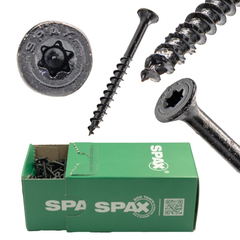 Wkręty Do Drewna Spax4,5X50Mm Torx,Niepełny Gwint,Łeb Stożkowy,Czarne200Szt