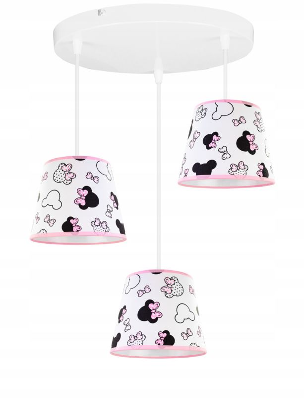 Lampa sufitowa wisząca dziecięca okrągła Light Home LH Minnie 3x E27 60W szary 1szt