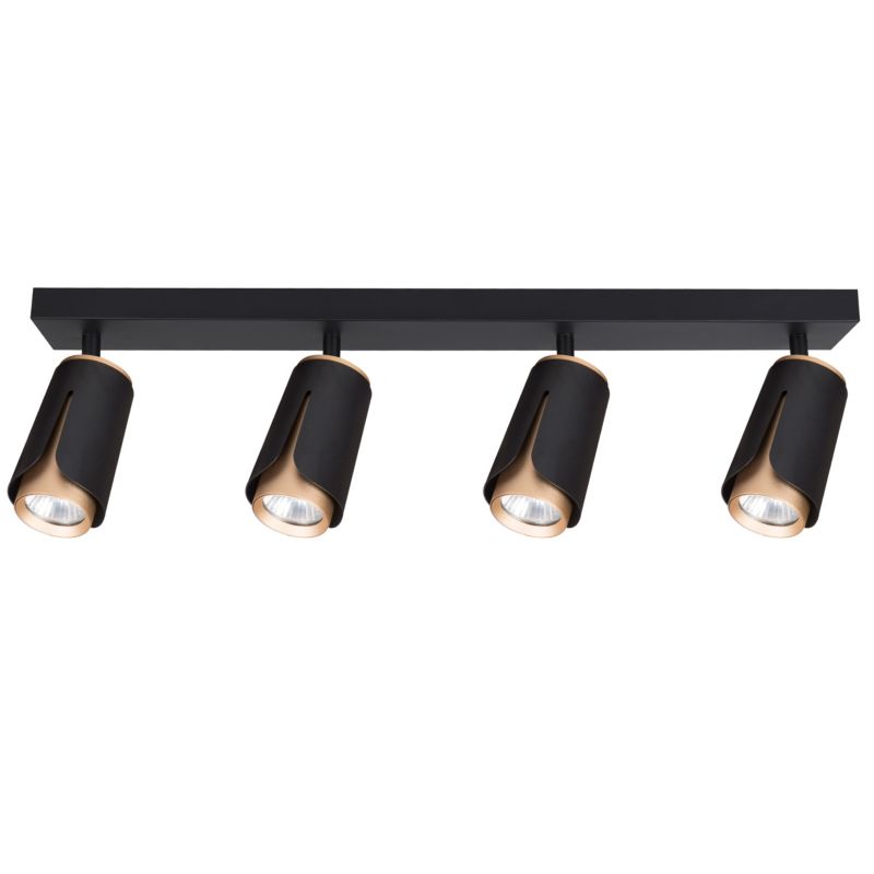 Kinkiet sufitowy LED XUDO 4-punktowy GU10 Regulowany Wewnętrzny Stylowy Czarno-Złoty 1 szt.