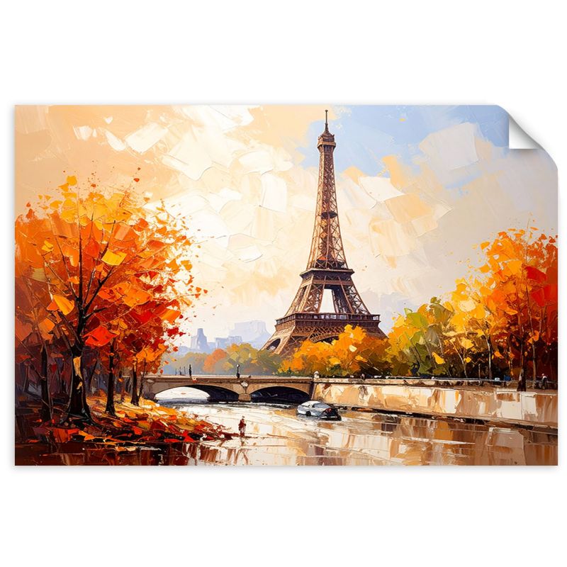 Naklejka na ścianę do salonu sypialni Feeby Wieża Eiffla Paryż Krajobraz jak malowany 60x40cm 1szt