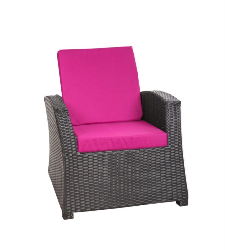 Poduszka na fotel ogrodowy Technorattan, Setgarden,56x52x7cm Różowa dwustronne Poduszki na krzesło ogrodowe, 6szt