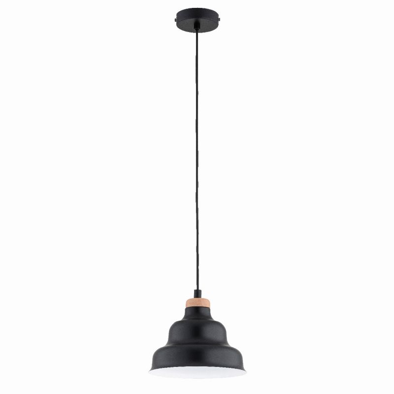 Lampa wisząca Alfa BAŁWANEK czarna-jasne drewno-biała 1xE27x15W IP20 wym:90x21,5x21,5cm - 1 szt.