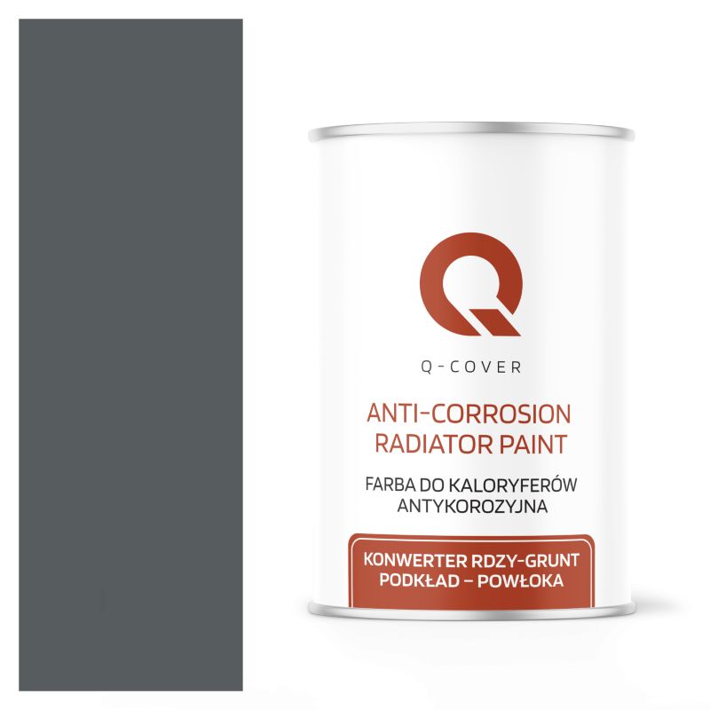 Farba do Kaloryferów Antykorozyjna Q-Cover Szary bazaltowy RAL7012 Mat 1L