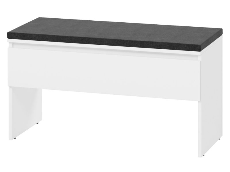 Szafka na buty MIRJAN 24 z siedziskiem 1K Simply SM-03 biel alpejska/strukturalna czerń 1 szt.