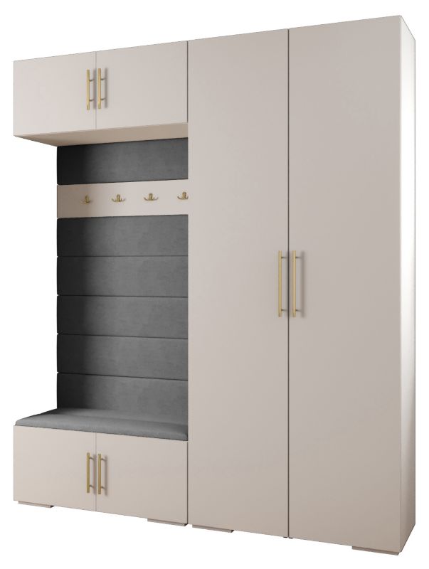 Garderoba do przedpokoju Abiks INOVA 3 Z18 biały+złoty+manila16 1 szt.