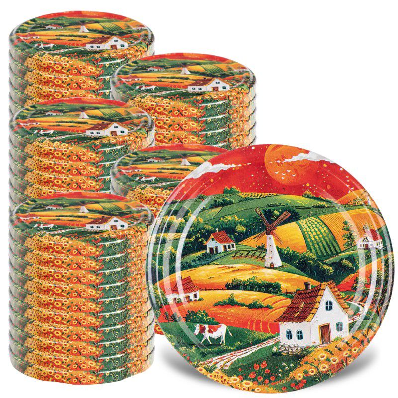 Wieczka KADAX metalowe do słoików fi 82mm Wieś 50 szt.