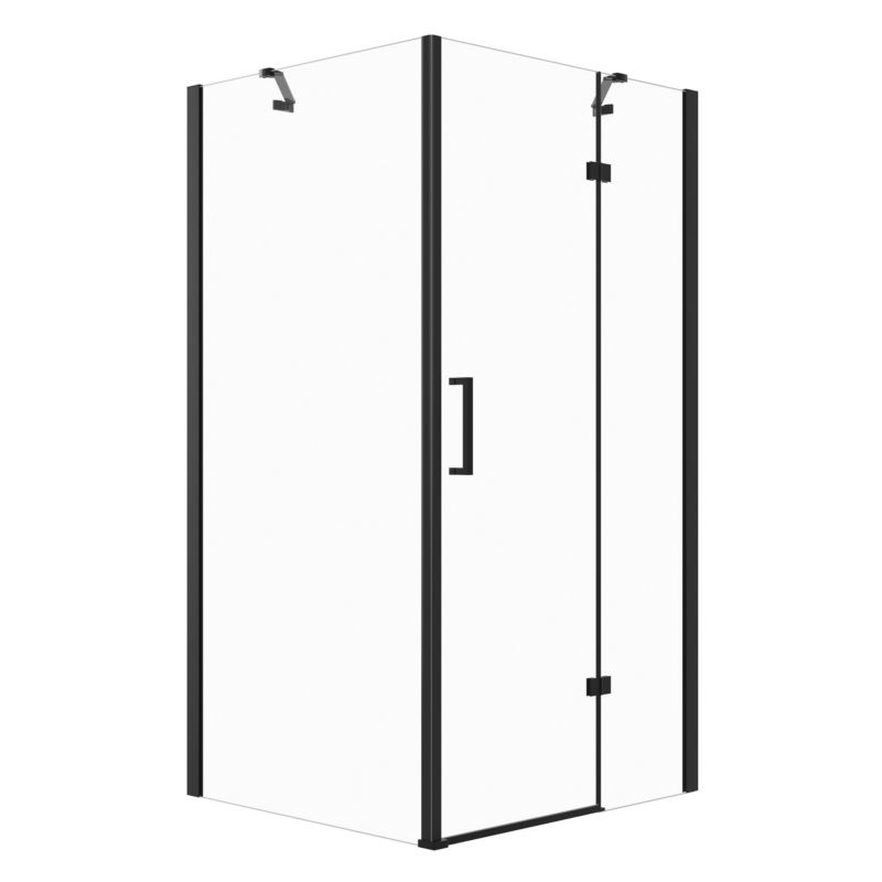 Kabina prysznicowa SEVANTE ROSA 120x80 prostokątna uchylna czarna ze wspornikami 1 szt.