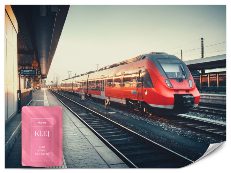 Fototapeta Muralo Nowoczesny Pociąg Pojazd Peron 450x315 cm 1szt.