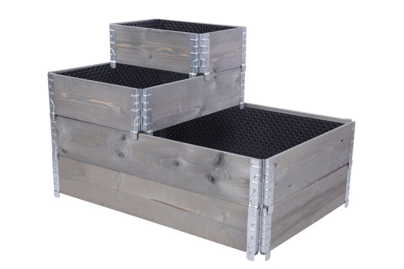 Skrzynia na warzywa MODO24 20x80x100 cm impregnowane szare drewno 1 szt. z folią kubełkową 1 szt.