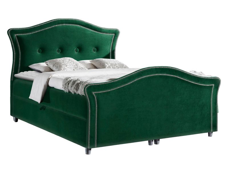 Łóżko kontynentalne MIRJAN 24 Bedran Lux 160x200 butelkowa zieleń 1 szt.