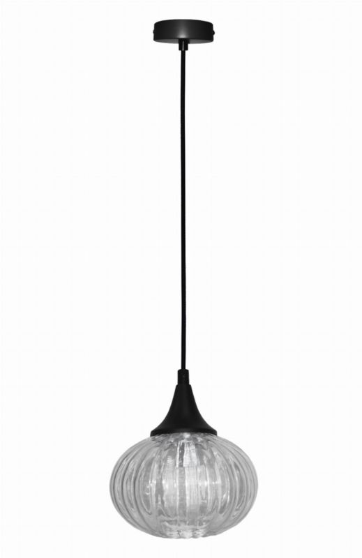 Lampa sufitowa wisząca Candellux Exeter czarno-bezbarwny wym: 90 x 14,5 x 14,5 cm 1xE14 x 40W 1 szt.
