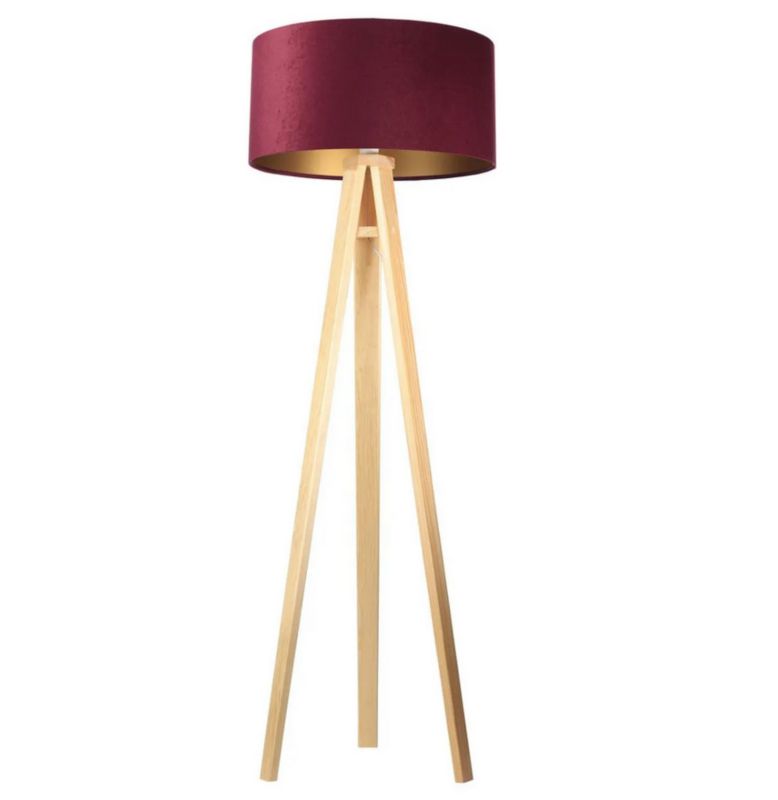 Lampa Bps Koncept stojąca HOME 50 bordowa/złota/sosna 1 szt