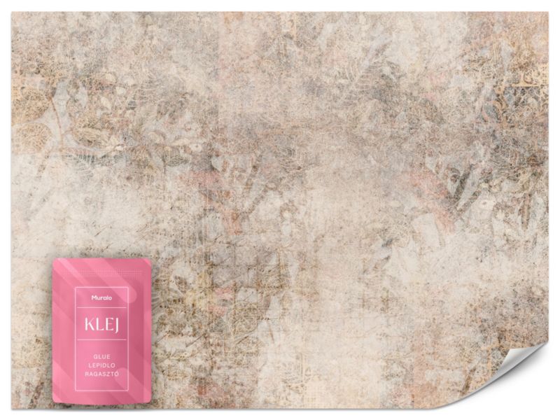 Fototapeta Muralo Mozaika z Pudrowymi Ornamentami na Betonie 250x175 cm 1szt.