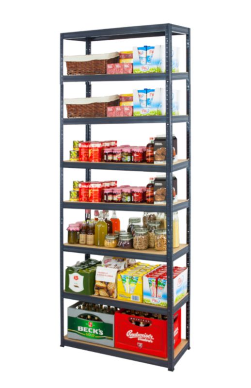 Regał metalowy MODO24 magazynowy grafit premium helios 270x90x45cm 8 półek po 175 kg 1 szt.