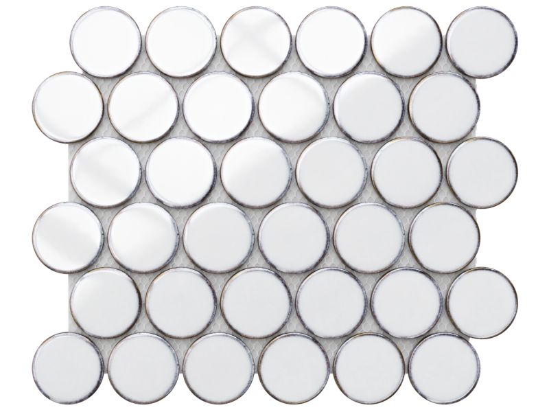 Mozaika ceramiczna Ilcom Circle Dots white biała 26,5 x 30,6 cm 1 szt.