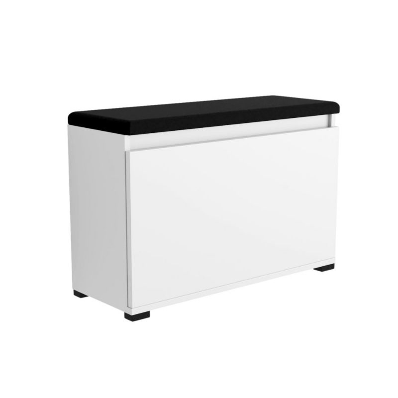 Szafka Do Przedpokoju SKXMeble Stojąca Na Buty z Siedziskiem Nova Biały 45x130x36x34 1szt.