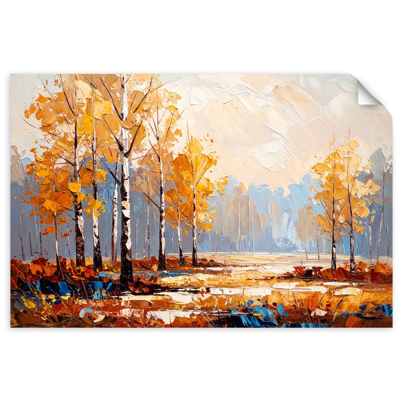 Naklejka samoprzylepna Feeby Las brzozowy pejzaż 45x30cm 1szt