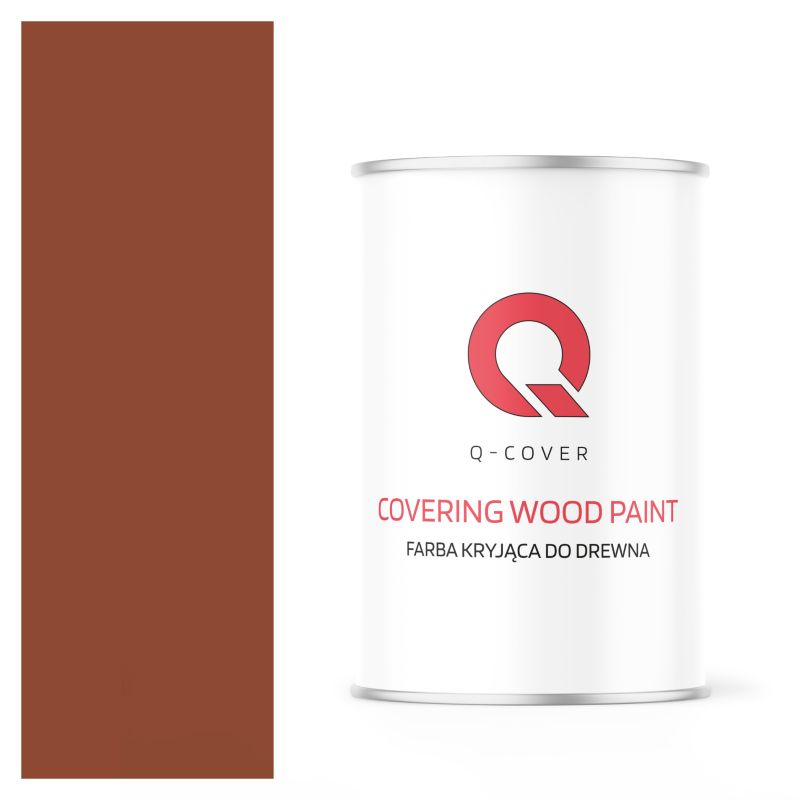 Farba Kryjąca do Drewna Q-Cover Ceglasty RAL8004 Półmat 1L