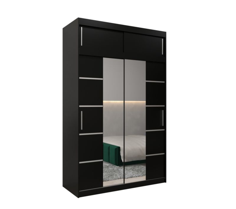 Szafa przesuwna Abiks Verona 4 150 czarny + czarny z nadstawką 1 szt.