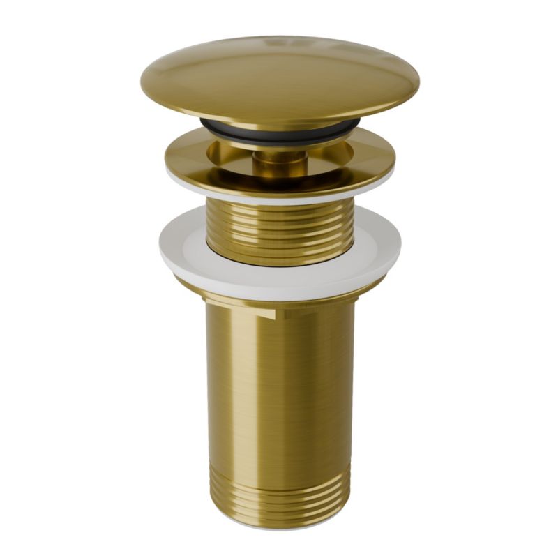 JANO German Line Korek Klik Klak bez przelewu mosiężny duży grzybek złoty szczotkowany 1 szt.