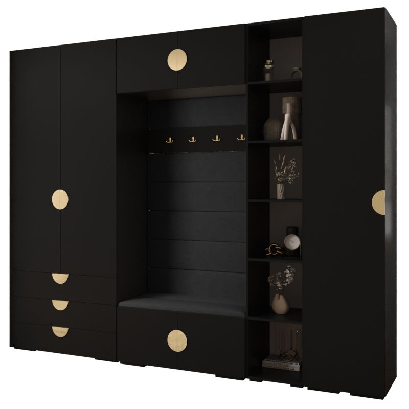 Garderoba do przedpokoju Abiks INOVA 4 Z11 czarny+złoty+manila18 1 szt.