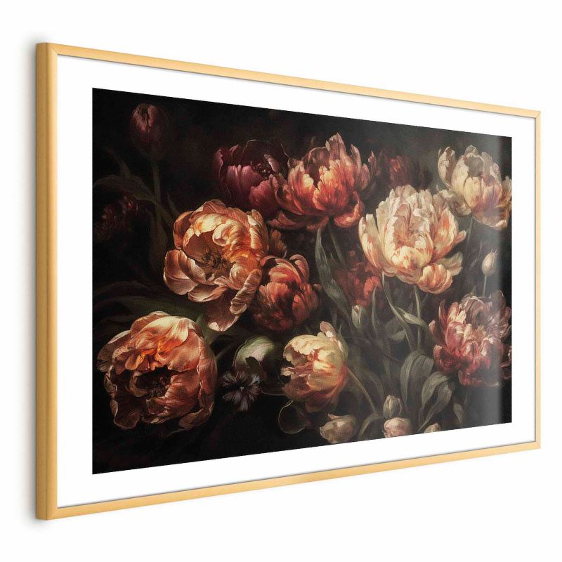 Plakat Artgeist Kwitnące tulipany 60x40 cm z ramą złotą 1 szt