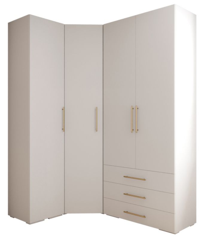 Garderoba wysoka do przedpokoju Abiks INOVA 3 Z6 biały+złoty 1 szt.