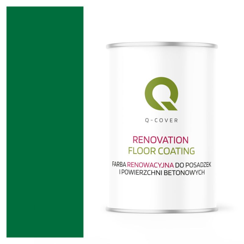 Farba Renowacyjna do Posadzek i Powierzchni Betonowych Q-Cover Zielony RAL6029 Wysoki Połysk 1L