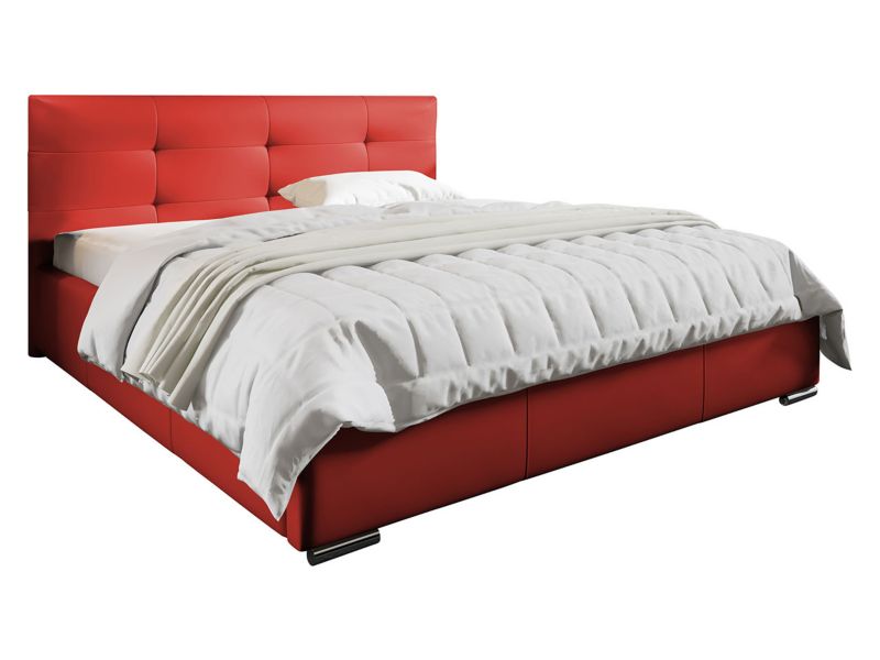 Łóżko tapicerowane MIRJAN 24 Lazio 140x200 ekoskóra czerwony 1 szt.