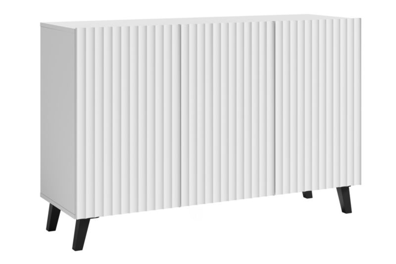 Komoda RTV MINIO go for it LOKET S 120cm, biały/biały MDF wzór M9, 1 szt.