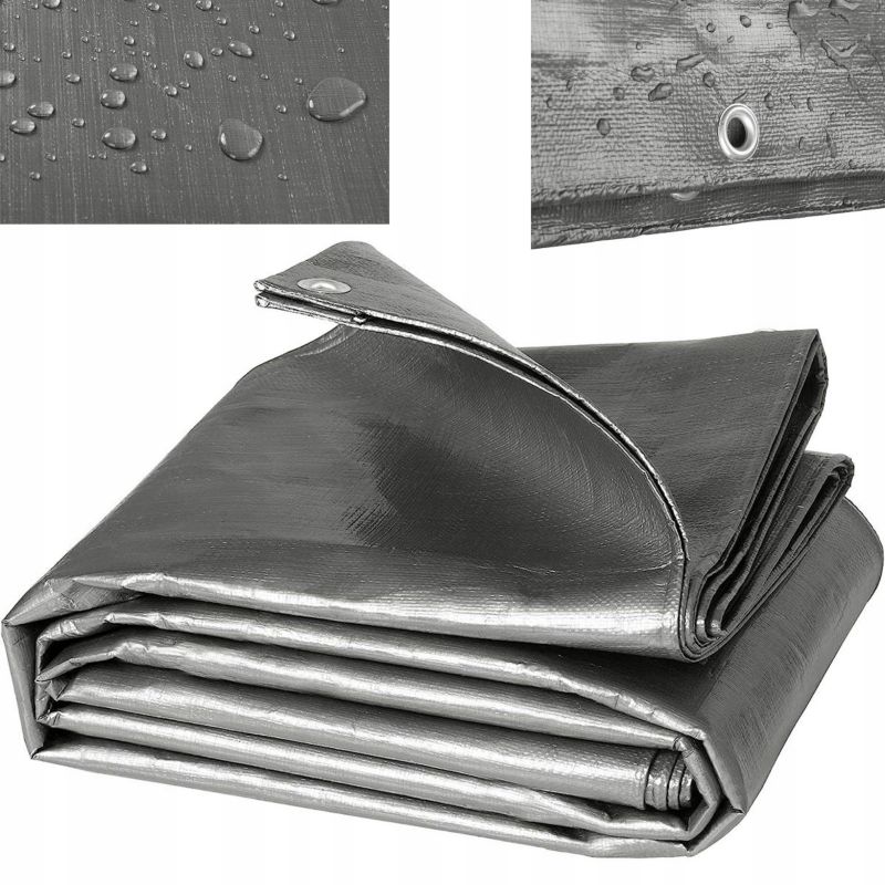 Plandeka Bradas 4x5m 200g/m² wzmacniana wodoodporna mrozoodporna szara 1 szt.