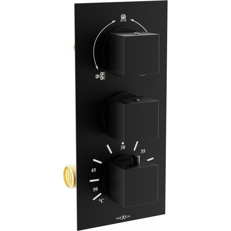 Termostatyczna bateria wannowo-prysznicowa Mexen Cube czarna 1 szt.
