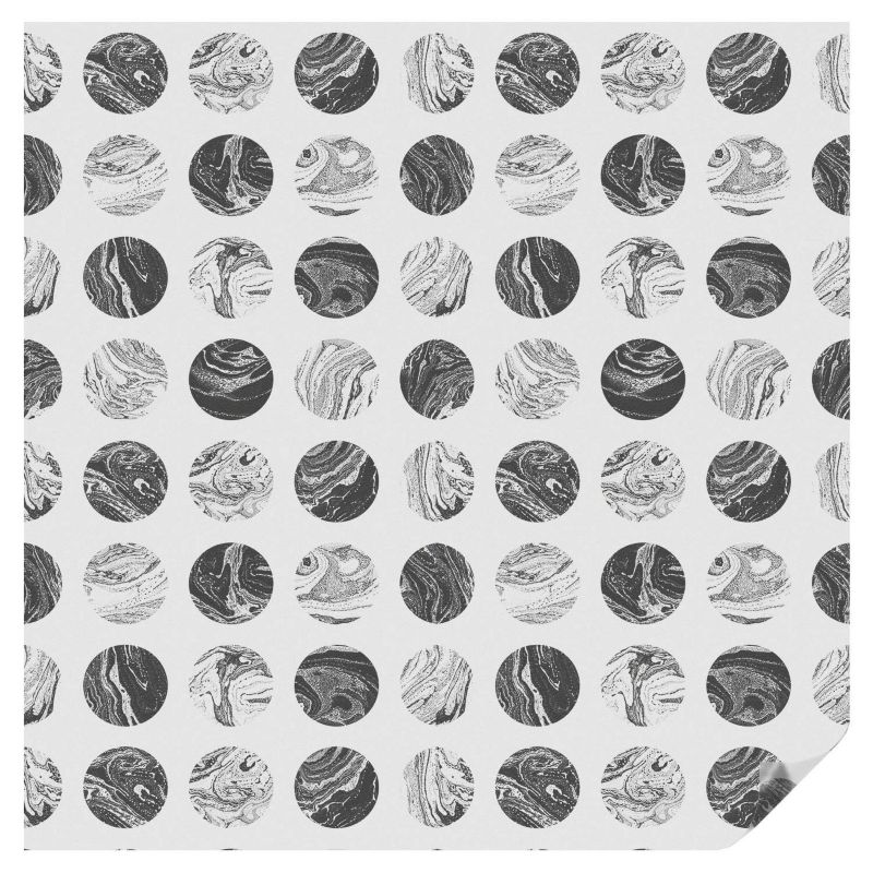 Folia Witrażowa Tulup 100x100 cm Samoprzylepna na Okno Marmurowe okręgi powtarzalne harmonijne 1 rol.