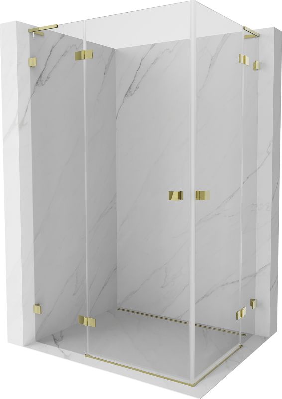 Kabina prysznicowa Mexen Lunar L Duo uchylna 105 x 95 cm transparent złota 1 szt.