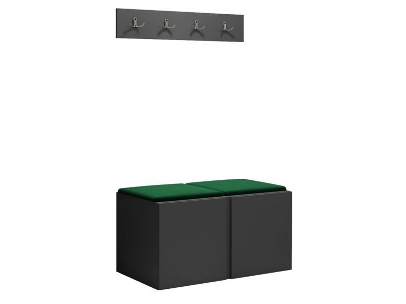 Garderoba MIRJAN 24 Orion VI grafit + butelkowa zieleń 1 kpl.