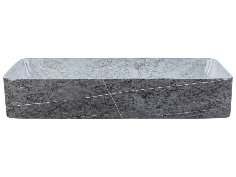 Umywalka nablatowa ceramiczna efekt granitu 61 x 35 cm szara Artaj 1 szt.