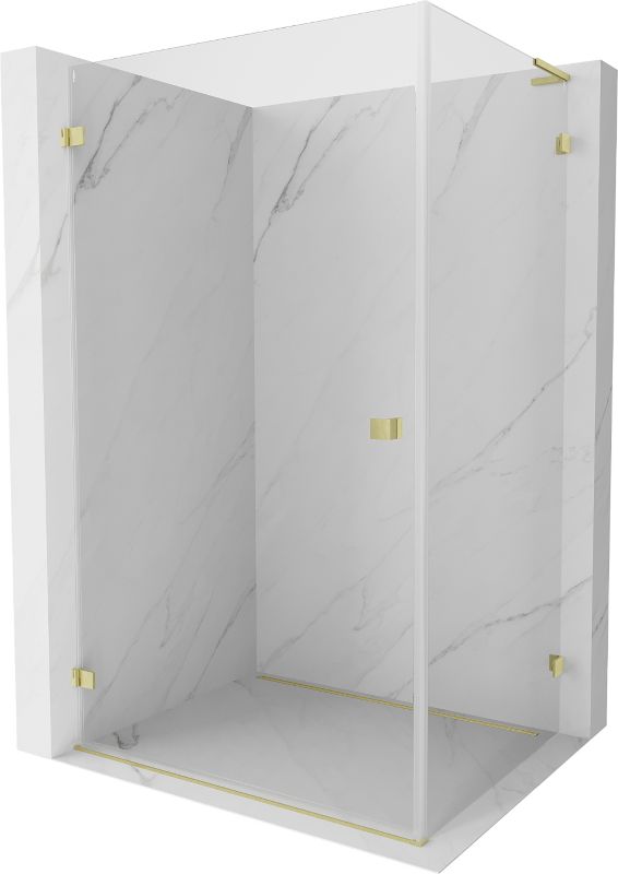 Kabina prysznicowa uchylna Mexen Lunar-B L złoty szczotkowany 85x80 cm 1 szt.