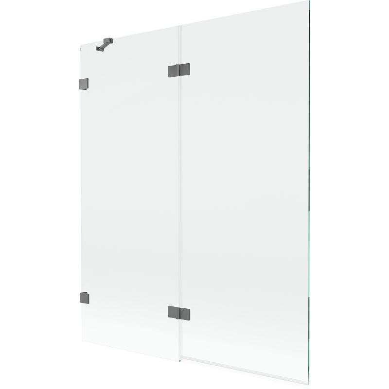 Parawan nawannowy Mexen Lunar transparent gun metal 140x150 cm 2-skrzydłowy 1 szt