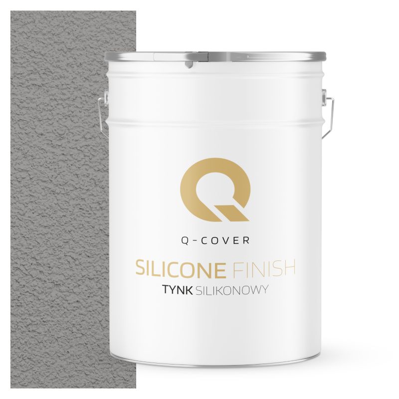 Tynk Silikonowy Elewacyjny Baranek 1.5mm Q-Cover Szary platynowy F264 25KG