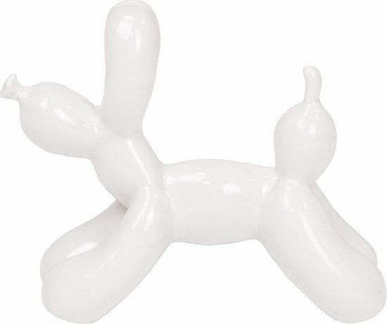 Figurka dekoracyjna pies balon biały nowoczesna polyresin 14,5 cm do salonu INTESI 1 szt.