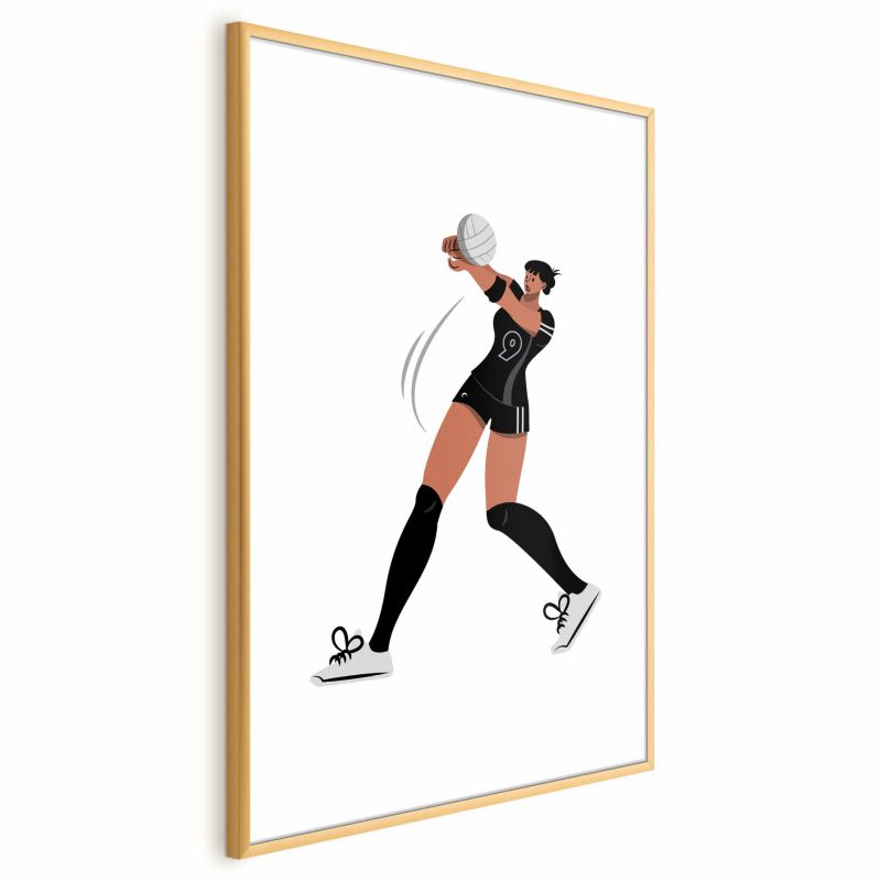 Plakat Artgeist Siatkarka 21x30 cm z ramą złotą 1 szt