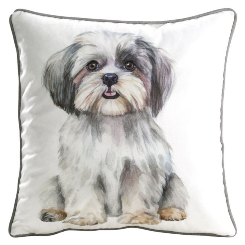 Poszewka dekoracyjna ANIMAL/85 Eurofirany na poduszkę 45x45cm shih tsu pies biała salon 1 szt.